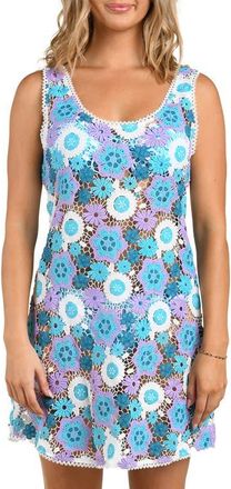 Citrus Happy Cover-Up Crochet Dress in Lagoon at Nordstrom, Size X-Small
