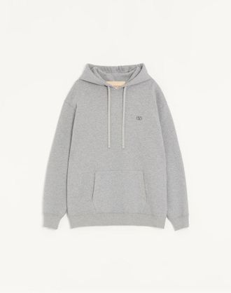 Valentino Valentino cotton hoodie with VLogo embroidery Man GREY XXL