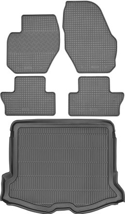 OEM Juego De Alfombrillas De Goma Para Coche Y Alfombrilla Para Maletero Para Volvo V60 I Kombi (2011-2018)