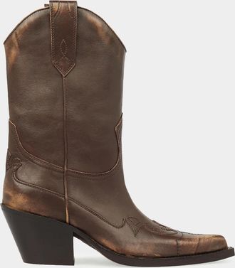 PARIS TEXAS Dakota Suede Mid-Calf Western Boots