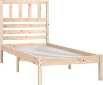 vidaXL Bed Frame without Mattress 75x190 cm Small Single Small Single Solid Wood Pine vidaXL