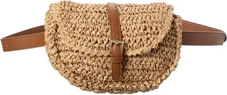 Surell Accessories Paper Straw Belt Bag