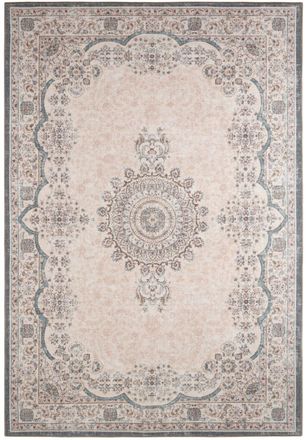 Nazar Rugs Alfombra oriental vintage con efecto usado en rosa pastel - 160x230
