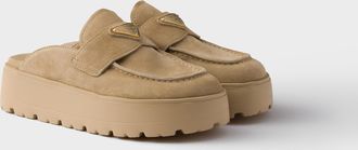 Prada Suede flatform mules
