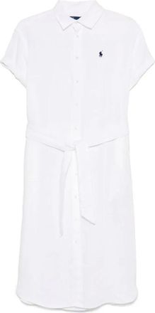 Polo Ralph Lauren Vestido de d&iacute;a de manga corta - Dresses - Mujer - Blanco - L