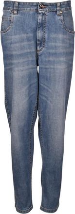 Brunello Cucinelli Soft Blue Tapered Denim Jeans, Brand Size 46 (US Size 12)