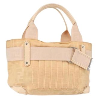 Fendi Pre-owned Canvas Tas - Dames - Vintage Handtas - Beige - ONE Size - Vintage