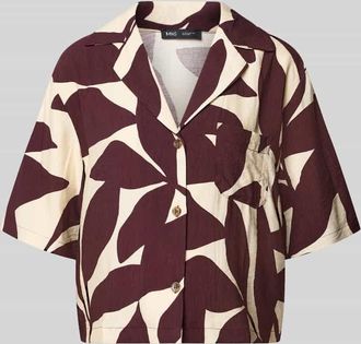 Mango Relaxed Fit Bluse im Allover-Look Modell PLUMAS in Lila, Gr&ouml;&szlig;e XL