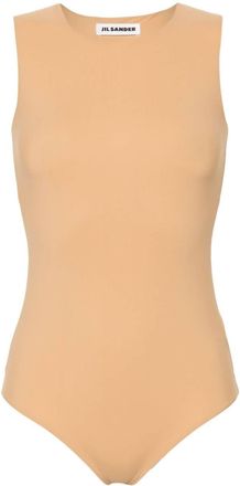 Jil Sander round-neck sleeveless bodysuit - women - Polyamide/Spandex/Elastane - S - Neutrals