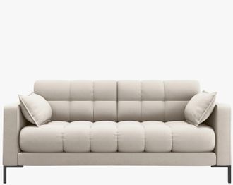 BLOOMINGLOFT 2-Sitzer Designsofa Mamaia Strukturstoff Beige