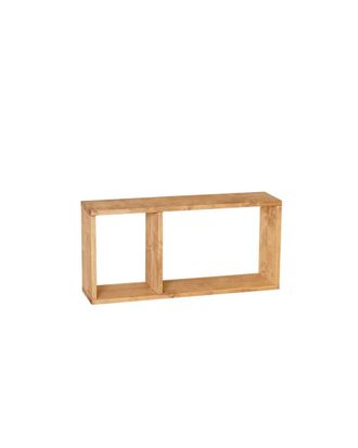 Deco Wood Mueble auxiliar de madera maciza en tono marr&oacute;n claro con 1 separador