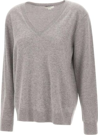 Vince Cashmere Weekend V-Neck Jumper - female - Vince - Cashmere Knitwear - Gray - S - Knitwear