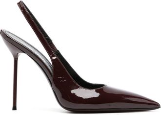 PARIS TEXAS Lidia 115mm leather pumps - women - Calf Leather/Calf Leather/Patent Calf Leather - 37.5 - Brown