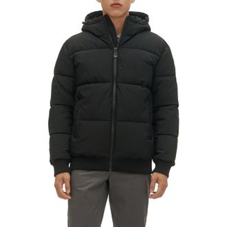 Noize Gunnar Hooded Puffer Bomber Jacket in Black at Nordstrom Rack, Size Medium