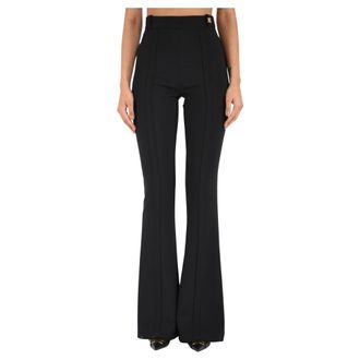 Elisabetta Franchi Wide Trousers - female - Elisabetta Franchi - Wide Trousers - Black - 2XL - Trousers