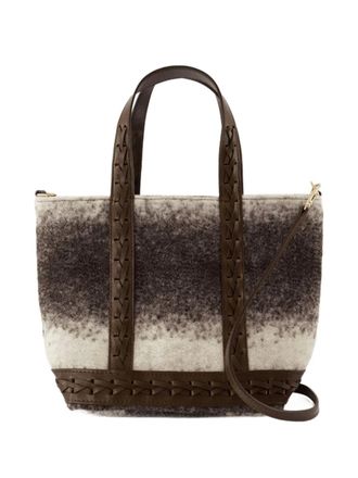 Vanessa Bruno small Cabas braided tote bag - women - Polyester/Wool/Calf Leather - One Size - Brown