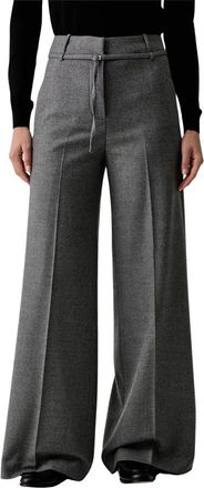 Paul & Shark Wijde Broek - Dames - Wijde Broeken - Grijs - S - Wol - Broeken