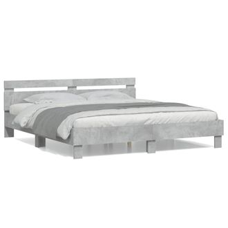 Berkfield Home Bed Frame without Mattress Concrete Grey 200x200 cm