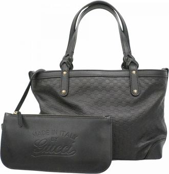 Gucci Black Leather Tote Bag (Pre-Owned)