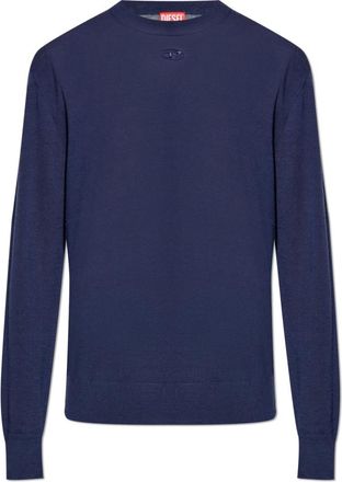 Diesel Sweater K-Garth - Heren - Ronde hals truien - Blauw - S - Wol - Truien & Vesten