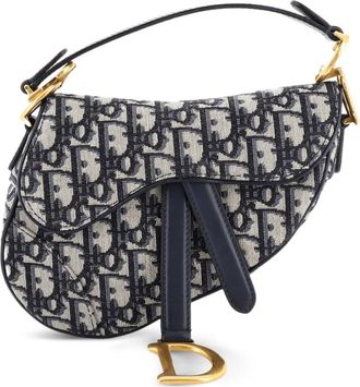 Dior Saddle Handbag Oblique Canvas Mini shoulder bag - Blauw