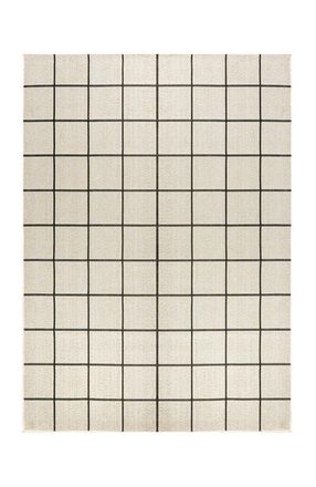 Jonathan Y Designs Grid Modern Squares Indoor/Outdoor Area Rug in Cream/black at Nordstrom, Size 5Ft 0In X 8Ft 0In