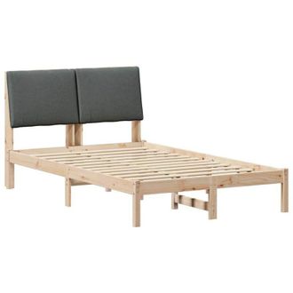 vidaXL Bed frame Brown and dark grey 120 x 200 cm Solid pine wood vidaXL