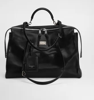 Dolce & Gabbana Vittoria Calfskin Bag - Man Crossbody Bags Black Onesize