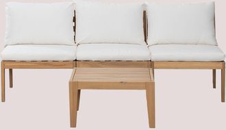 Sklum Sklum - Conjunto De Jard&iacute;n Con Sof&aacute; Modular De 3 Piezas Y Mesa De Centro Filips