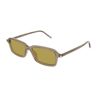 Saint Laurent Rechthoekige Zonnebril - Heren - Accessoires - Grijs - Maat: 53 MM Nylon