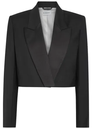 Givenchy Wool and Mohair-blend Cropped Blazer - Black - 34 (UK6 / XS)