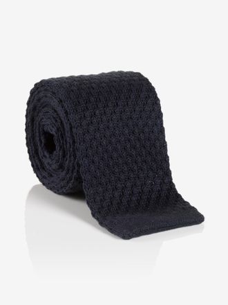 Cinque Krawatte CINQUE, Herren, marineblau uni, Strick, Baumwolle, unifarben, Krawatten Krawatte, mit stilvoller Maschenstruktur