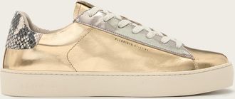 AllSaints Womens Cow Leather Shana Low Top Metallic Leather Trainers, Size: UK 3/US 6/EU 36
