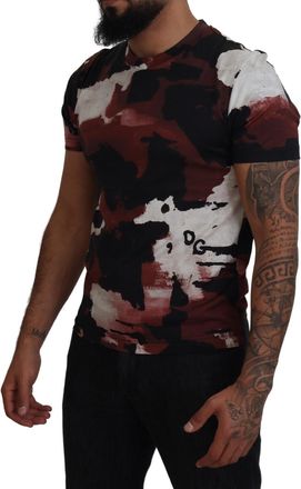 Dolce & Gabbana Multicolor Tie Dye Cotton Crew Neck Mens T-shirt