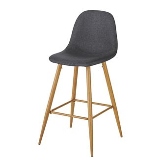 Maisons du monde Taburete alto de estilo escandinavo gris antracita, 66 cm