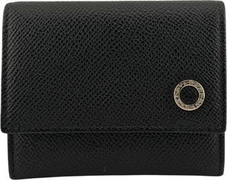 Bulgari Black Red Color Leather Coin Purse/Coin Case (Pre-Owned)