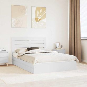 vidaXL vidaXL Letto con Contenitore Bianco 160 x 200 cm Legno multistrato
