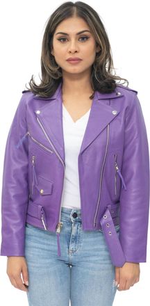 Infinity Leather Womens Cowhide Brando Leather Biker Jacket-Murcia