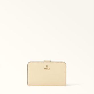 Furla Camelia Portafoglio Compatto M Cremino Giallo Pelle Stampata Donna