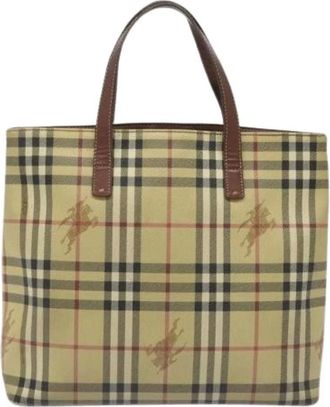 Burberry Pre-owned Tote Bags, female, Beige, Size: ONE SIZE Pre-owned Top handle tote