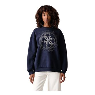 Guess Sweatshirt met ronde hals - Dames - Sweatshirts & Hoodies - Blauw - Maat: M Katoen