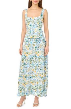 CeCe by Cynthia Steffe Drop Waist Tiered Maxi Dress in Spa Blue at Nordstrom Rack, Size X-Large