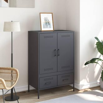 Berkfield Home Highboard Anthracite 68x39x101.5 cm Steel in Charcoal