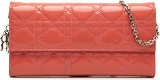 Dior Pink Patent Leather Long Wallet (Bi-Fold) (Pre-Owned)