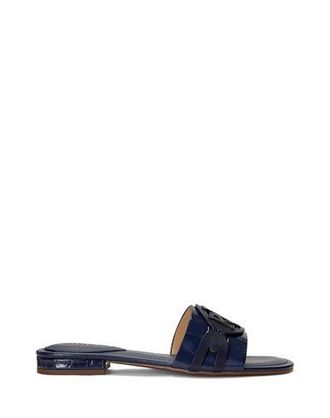 Ralph Lauren ALEGRA CROCODILE-EMBOSSED LEATHER SANDAL