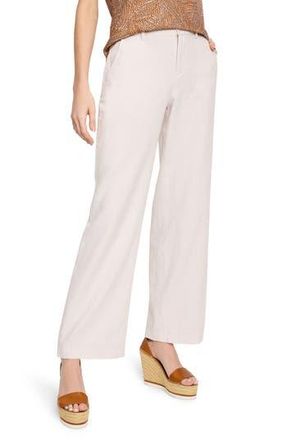 Nic+Zoe Eliot Cotton & Linen Wide Leg Pants in Neutral Mix at Nordstrom Rack, Size 12