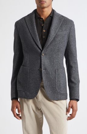 Eleventy Single Breasted Soft Slim Fit Jacket in 15 Charcoal at Nordstrom, Size 56