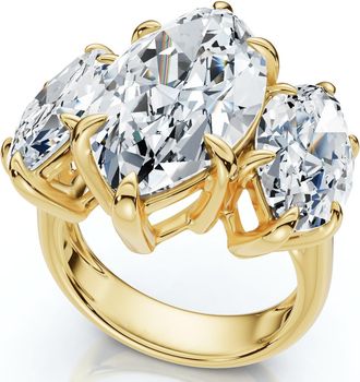 Pompeii3 Certified 10Ct Marquise Diamond Engagement Ring 3-Stone 14k Gold or Pt Lab Grown