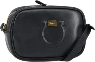 Ferragamo Pre-owned Leather Cross Body Bag - Dames - Vintage Schoudertas - Zwart - ONE Size - Leer - Vintage