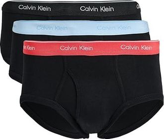 Calvin Klein Underwear Cotton Classics Brief 3-Pack Mens Underwear Black Bodies W/ Black/Punch Pink/Breezy Blue : XL (40-42)